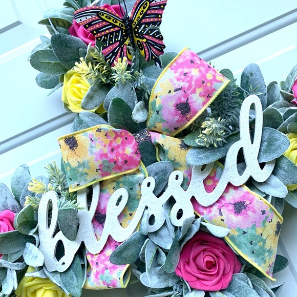 Handmade Cross Shaped Wreath, Religious Decor, Home Decor - Picture 3 of 3